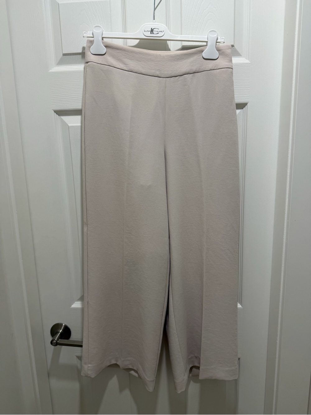 Wilfred Wide-Leg Ponte Pants in Light Beige